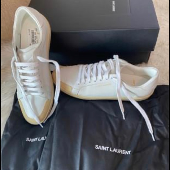Saint Laurent Perforated Low-Top Sneakers - Picture 1 of 7